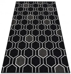 Koberec SPRING 20404993 Hexagon šnúrkový - čierny