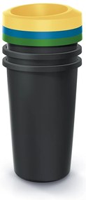 Set košov na triedený odpad, okrúhle, 3 x 25 l, farebná