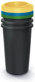 Set košov na triedený odpad, okrúhle, 3 x 25 l, farebná