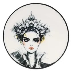 4-dielna jedálenská súprava, čierna/biela, porcelán