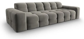 Sivá zamatová pohovka 255 cm Kendal - Micadoni Home