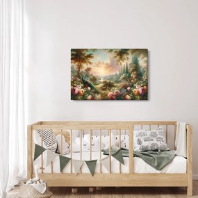 Obraz - Pávy v záhrade (90x60 cm)