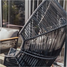 MI Ratanové kreslo HOLAND čierne