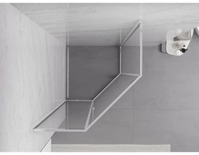 Mexen Exo, päťuholníkový sprchový kút s výklopnými dverami 90 x 90 cm, 6mm číre sklo, chrómový profil, 812-090-090-01-00