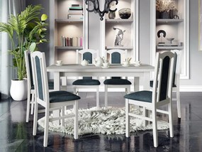 Rozkladací stôl so 6 stoličkami AL06, Morenie: biela - L, Poťahové látky: Zetta 300