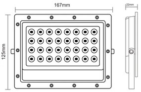 LED Vonkajší reflektor LED/50W/230V 5000K IP65 šedá