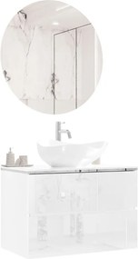 KÚPELŇOVÁ SKRINKA NESSIE BIELÝ LESK + STRIEBORNÁ