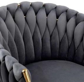 Jedálenská stolička COFTON zamatová, zlatá / grafitová