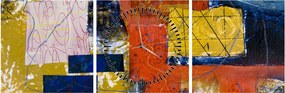 Obraz - Abstrakcia (s hodinami) (90x30 cm)