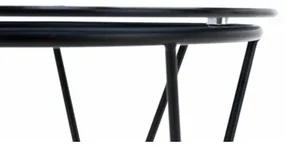Kávový stolík okrúhly so sklenenou vrchnou doskou 50 cm SANI