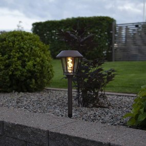 Solárne soklové LED svetlo Fergus v tvare lucerny