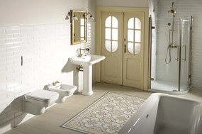 Kerasan Kerasan, WALDORF WC kombi, spodný/zadný odpad, biela-chrom, WCSET04-WALDORF
