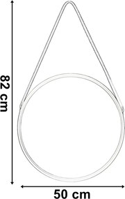 Čierne závesné okrúhle zrkadlo MIRAGE 50 cm