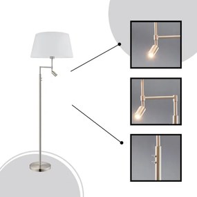 Eglo 94946 - Stojaca lampa SANTANDER 1xE27/60W + 1xLED/2,1W