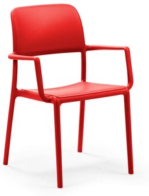Riva stolička s podrúčkami Rosso