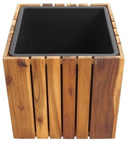 Set 2 kvetináčov HWC-L24, akáciové drevo - hnedá