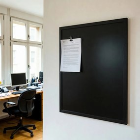 Toptabule.sk  Čierna magnetická popisná tabuľa v čiernom drevenom ráme COLOR 90x60 cm
