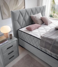 Posteľ Reve 160x200 cm, svetlo šedá látka