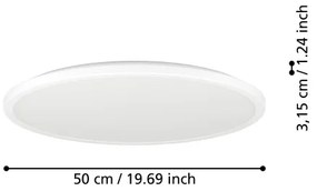 Eglo 901473-LED RGBW St. kúpeľ. svietidlo ROVITO-Z 16,8W/230V pr.50 cm IP44 biela