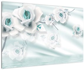 Obraz - Tyrkysové kvety ruží (90x60 cm)
