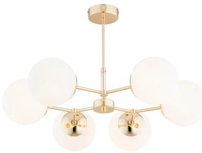 Luster na tyči FOTON  6xE14/40W/230V zlatá/biela