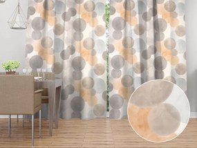Biante Zamatový záves Tamara TMR-047 Sivo-béžové kruhy na smotanovom 145x260 cm
