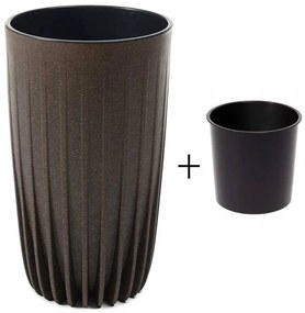 Kvetináč STRIPPED ECO III 25 cm espresso