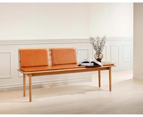 Koňakovohnedá kožená lavica Elba - Hammel Furniture