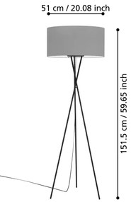 Eglo 900187 - Stojacia lampa FONDACHELLI 1xE27/60W/230V