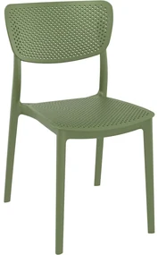 LUCY záhradná stolička bez podrúčok olive green