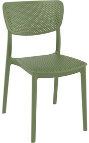 LUCY záhradná stolička bez podrúčok olive green