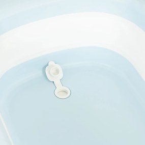 Skladacia silikónová detská vaňa ECOTOYS 0-12 mesiacov s odtokom a indikátorom, šedá