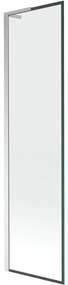 Mexen Next L, 1-krídlová vaňová zástena 50 x 150 cm, 6mm číre sklo-čierny vzor, chrómový profil, 895-050-000-03-70-01