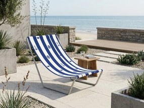 Skladacie plážové ležadlo SAND MARINE, bielo-modré
