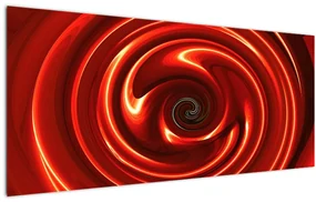 Abstraktný obraz - červená špirála (120x50 cm)