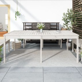 Záhradný stolík biely 203,5x100x76 cm borovicový masív 823984