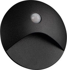 Kanlux 39124 - LED schodové svietidlo so senzorom EXIN 2,5W/230V 3000K IP65 čierne okrúhle