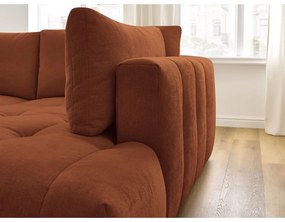 Rozkladacia/s úložným priestorom rohová pohovka v tehlovej farbe (pravý roh/do L) Fuji – Bobochic Paris