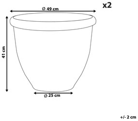 Sada 2 kvetináčov ⌀ 49 cm hnedá TESALIA Beliani