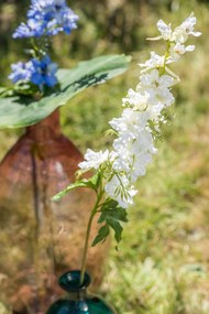 Dekorácia umelá biela kvetina Delphinium - 10*10*94 cm