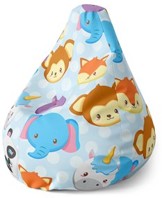 Sablio Sedací vak Pear Zoo pre deti - 140 x 100 x 25 cm