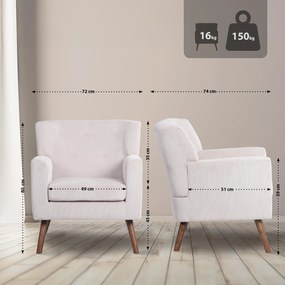 Kreslo Kioni látka cord - krémová