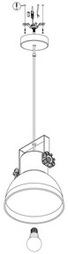 Eglo 49619 - Luster na lanku BARNSTAPLE 1xE27/40W/230V