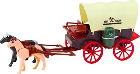 LEAN Toys Sada kovbojských figúrok westernový kočiar kone palmy