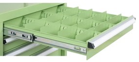 Dielenský stôl GL s 2 závesnými boxami na náradie, MDF + PVC doska, 6 zásuviek, 1800 x 750 x 800 mm
