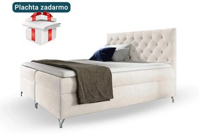 Wilsondo Čalúnená boxspring manželská posteľ Guliette s matracom - biela Rozmer: 160x200