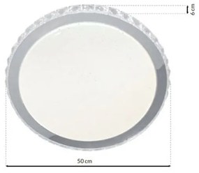 Stropné LED svietidlo Layla, 1x LED 50w, 3000-6000k, w/ch, s ovládačom