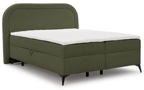 Zelená boxspring posteľ s úložným priestorom 180x200 cm Ornes – Ropez