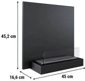 Závesný biokrb na stenu so sklom Plank