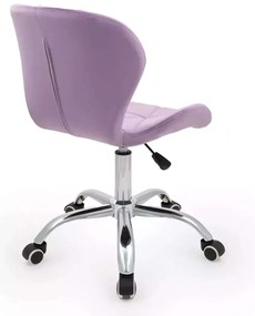 LuxuryForm DESIGN Stolička LIVIO VELUR na striebornej podstave s kolieskami - levanduľa